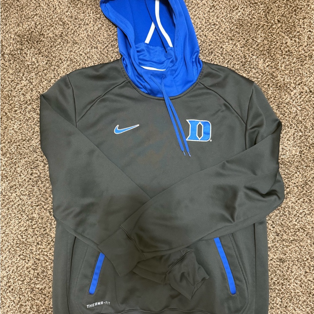 Duke Nike Therma-Fit Blue and Grey Hoodie